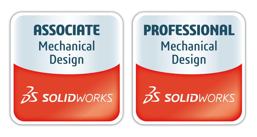 Solidworks Certification Badges for Associate and Professional Mechanical Design